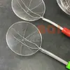 Colador de Acero Inoxidable No Magnético con Mango Bicolor de Cuatro Líneas y Conexión Inferior, Espumadera con Mango de Colores, Espumadera para Freír