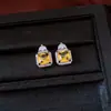 Aretes Cuadrados de Zircón con Aguja de Plata Vintage, Pulsera, Collar, Set de Joyería Elegante de Lujo Ligero para Mujer