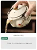 Taza de té con tapa de horno Ru Tetera individual de alta gama Tetera de mano Juego de té Tazón de té con tapa para una persona