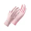 Guantes de Protección Solar para Mujer de Primavera y Verano Dos Dedos Protección UV Delgados de Seda de Hielo Refrigerantes para Ciclismo al Aire Libre Guantes de Dedo Completo para Mujer