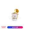 Populares no Xiaohongshu e Douyin, os brincos e ear cuffs Tangyi de liga de titânio F136 com cubo pequeno de zircônia colorida finamente esculpida 4mm, não precisam ser removidos