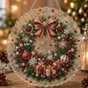 Novedad transfronteriza y lindo adorno colgante de acrílico con corona de Santa personalizado