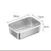 Caixa Crisper de Aço Inoxidável, Caixa Organizadora de Geladeira, Caixa de Armazenamento, Caixa Selada Congelada com Tampa, Marmita, Caixa para Cozinhar Pickles crus
