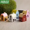 Cabaña rústica de 5 colores, casa de estilo chino, figura de resina, adorno para terrario de musgo, material y accesorio decorativo