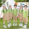 Uniforme escolar para alunos do ensino fundamental Roupas de verão Jardim de infância Roupas de jardim Conjunto de duas peças Novos meninos e meninas Roupas de classe Crianças Crianças Terno de desempenho infantil