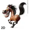 Caballo de Boca Grande Creativo de Dibujos Animados Colgante Acrílico 2D Transfronterizo Decoración Colgante Nuevo Estilo para Coche Interior Llavero Decoración de Mochila