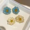 Aretes de Flor de Jade, Aretes de Flor de Resina con Pasador de Plata, Aretes Sencillos y de Moda, Exquisitos y de Alta Gama Versátiles Accesorios para Orejas Venta al por Mayor