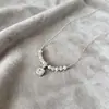Collar Colgante de Cubo de Azúcar de Zircón Perla Shijia para Mujer, Cadena de Clavícula Exquisita de Nicho de Lujo Ligero, Accesorio de Moda de Gama Alta