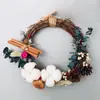 Kit de Manualidades Navideñas Estilo Rústico Americano, incluye materiales para hacer coronas, adecuado para jardines de infancia, floristerías y decoraciones de puertas interiores