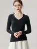 Suéter 100% Cachemir Puro para Mujer, Cuello en V, Ajustado, Favorecedor, Tejido de Punto Rayado, Prenda Base para Otoño/Invierno, Ropa Interior