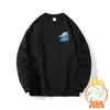 Nova blusa estampada com forro de fleece, moderna e versátil, fashion para jovens, grossa e resistente, moletom masculino de gola redonda