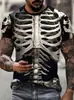 Camiseta de Verão Masculina Manga Curta Camarão Transfronteiriço TEMU Nova Marca de Moda Top Estampado da Moda Gola Redonda Falsa Peça Dupla