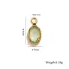 Colgante pequeño de acero inoxidable, cristal de diamante de cristal de óvalo colorido, accesorio de joyería para pulsera DIY de un solo agujero al por mayor