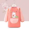 Delantal Infantil Bata de Pintura Impermeable y Anti-Suciedad Manga Larga Vestido Inverso Guardería Bebé Ropa Protectora para Comer Impresión Personalizada