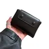 Versión Coreana Ins Bolso Suave y Ceroso Suave Cartera Pequeña con Ojo Billetera Corta Cremallera Hilo Oculto Billetera para Monedas Portatarjetas