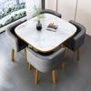 Mesa de Recepción Moderna y Combinación de Sillas Mesa de Negociación del Departamento de Ventas Mesa y Sillas de Recepción de Tienda Oficina Ocio Mesa Redonda Pequeña Cuadrada Comida