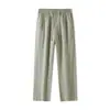 MP/Verão Calça de Sarja Lavada de Pierna Larga Masculina Macacão Vintage Estilo Americano Calça Reta Solta Calça Casual Masculina