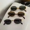 Óculos de Sol Metálicos Ovais Pequenos Transfronteiriços, Óculos de Sol Modernos para Mulheres, Viseiras Solares de Alta Qualidade, Óculos para Transmissão ao Vivo Douyin, Dropshipping
