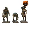 Escultura de figura de cobre de imitación de fibra de vidrio lista para usar del fabricante, hermosa escultura cultural con temática agrícola rural, adornos decorativos.