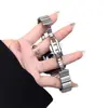Aplicable para banda de reloj de acero inoxidable estilo bambú para Apple Watch, correa de reloj iwach10 de una sola cuenta para mujer con diseño de "cintura pequeña".