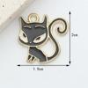 Acessórios DIY Criativos Gato Fofo Gato Branco e Preto Liga Metálica Gota de Óleo Colar Brincos Pingente Chaveiro