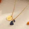 Colgante de Acero Inoxidable con Forma de Corazón Plateado al Vacío Nuevo Europeo y Americano Transfronterizo Cadena para Suéter DIY Diciembre