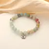 Pulsera de Ágata Morada Rayada de Venta Caliente Europea y Americana Pulsera de Piedra Solar Simulada Pulsera de Amistad Pulsera de Regalo Familiar para Vacaciones