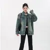 Chaqueta de Mezclilla Desgastada Estilo Retro Americano High Street Unisex para Pareja Chaqueta Top Holgada Estilo Bf de Mujer Alta Gama