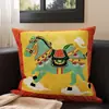 Cojín Decorativo Festivo Rojo para Sofá para el Año del Caballo, Decoración de Año Nuevo con un Toque de Lujo, Cojín de Dormitorio, Cojín para el Respaldo, Cojín Lumbar con Relleno