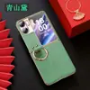 Funda de teléfono de cuero genuino adecuada para OPPO find N2 flip, nueva funda protectora con anillo para pantalla plegable, galvanizada, para mujer