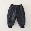 Pantalones para Niños 2025 Nuevo Invierno Cálidos Cómodos a Cuadros Acolchados Estilosos Pantalones de Invierno de Moda para Niños
