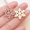 Venta Caliente Transfronteriza DIY Goteo de Aceite Dorado Seis Colores Copo de Nieve Navideño Colgante DIY Pendientes Collar Colgante Accesorios de Joyería