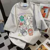 Camiseta de Manga Corta con Estampado de Letras de Dibujos Animados Estilo Graffiti para Mujer 2026 Nuevo Estilo de Verano Estilo Universitario Top Holgado y Versátil