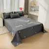 Sábanas de algodón lavado al agua hipoalergénicas de una sola pieza, sábanas de cuadros simples de par individual, sábanas y fundas de almohada individuales para dormitorio y hogar, venta al por mayor