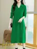 Vestido suéter base de punto transfronterizo 2026 nuevo estilo otoño e invierno, corte holgado, elegante, vestido largo hasta la rodilla