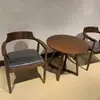 Mesa de Jantar Minimalista Nórdica de Madeira Maciça para Reuniões de Negócios, Mesa Simples para Quarto, Combinação Estilo Hiroshima de Luxo Leve para Recepção de Café