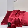Envío directo transfronterizo Temu Etiquetado al por mayor en stock Satén de seda simulada Funda de almohada Núcleo de almohada sedoso refrescante Funda de almohada Ropa de cama
