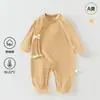 Ropa de Bebé Nueva Colección Primavera y Otoño, Algodón Suave Clase A, Pelele con Botones Laterales, Mameluco de Manga Larga para Recién Nacido, Ropa para Casa
