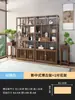 Estante Antiguo de Madera Maciza Estantería de Nuevo Estilo Chino Estante de Almacenamiento Multifuncional Divisor de Sala de Estar Pabellón Duobao Estante para Té Vitrina