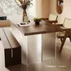 Mesa de comedor acrílica de madera maciza, escritorio flotante estilo mid-century, adecuado para apartamentos pequeños, sala de estar en casa, estudio y escritorio de lectura para niños