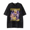 Camiseta de Manga Curta de Algodão Puro Versátil e de Caimento Solto Lavada e Desgastada Estilo Street Hip-Hop Americano para Estudantes do Sexo Masculino, Estilo Retrô Tendência