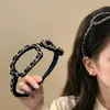 Faixa de Cabeça para Óculos com Corrente Preto e Dourado Estilo Doce e Cool Garota Picante Estilo Amy Modelo Novo 2026 Moda Alta para o Topo da Cabeça