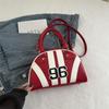 Bolso de Mujer de Diseño de Nicho, Bolso de Hombro de Contraste Rayado de Gama Alta, Nuevo Bolso de Verano Semicircular para el Brazo, Bolso Cruzado