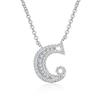 Ventas Directas de Fábrica Collar de Plata 925 26 Letras Inglesas Estilo Simple Ins con Letra Mayúscula con Incrustaciones de Diamantes Nombre Cadena Clavicular Colgante para Mujer