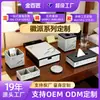Caja de pañuelos para hotel estilo lujo ligero personalizada de fábrica, portacepillos de dientes para hotel de resina, caja para consumibles, bandeja específica para habitación de hotel