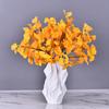 Fábrica de origen productos simulación hoja de ginkgo estilo Ins paisajismo de ventanas decoración suave exhibición accesorios de árbol de ginkgo hojas de simulación