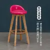 Silla de Barra Nórdica para Uso Doméstico, Taburete Alto de Madera Maciza, Moderno y Sencillo, Silla de Barra Giratoria