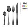 Amazon 1010 Conjunto de Talheres para 1 Pessoa com 4 Peças Estilo Ocidental - Faca de Churrasco, Garfo, Colher, Colherinha, Venda por Atacado, Aço Inoxidável 410