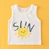 Camiseta regata infantil de algodão fina para o verão, regata sem mangas para meninos, base de verão, exclusiva para exportação