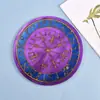 Molde de Resina de Cristal DIY Amapola Divertido Soporte de Exhibición Redondo Molde de Silicona para Dados Runas Letras